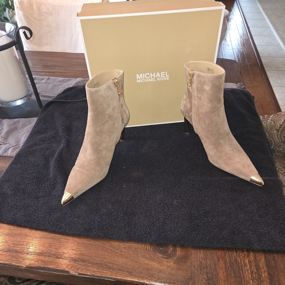 Michael Kors  Kasia Women's Tan Suede Ankle Boots